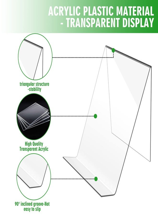trophable 12PACK Acrylic Book Stand, 4x5 Inch Clear Book Display Easel Clear Acrylic Holder for Displaying Picture，Notebooks,Music Sheets Artworks,CDs - Image 3